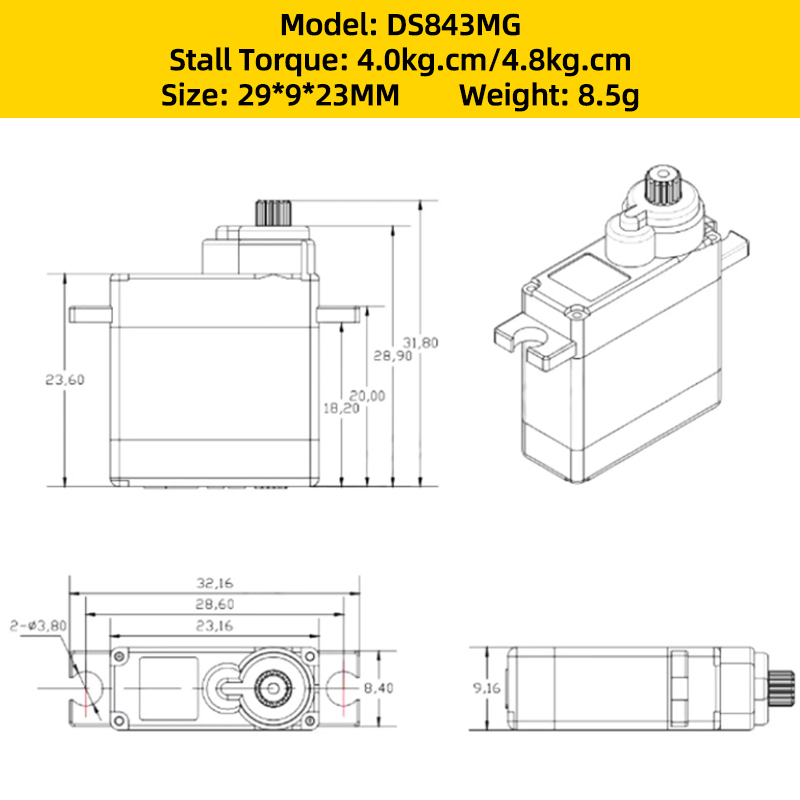 4PCS Corona DS843MG Digital Se - Brushless Motor Thrust Test Stand 评论和价格